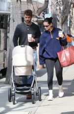 NATALIE JOY and Nick Viall with Their Baby in Studio City 03/29/2024