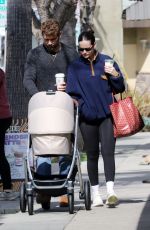 NATALIE JOY and Nick Viall with Their Baby in Studio City 03/29/2024