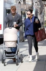 NATALIE JOY and Nick Viall with Their Baby in Studio City 03/29/2024