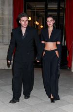 NICOLA PELTZ and Brooklyn Beckham Leaves La Reserve Hotel in Paris 03/03/2024
