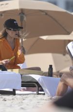 NINA AGDAL Has Lunch in Miami Beach 03/09/2024