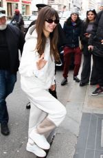 NINA DOBREV Arrives at Her Hotel at Paris Fashion Week 03/03/2024