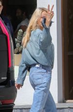 PAMELA ANDERSON in Double Denim Arrives at Re/Done Store in West Hollywood 03/11/2024