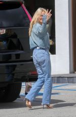 PAMELA ANDERSON in Double Denim Arrives at Re/Done Store in West Hollywood 03/11/2024