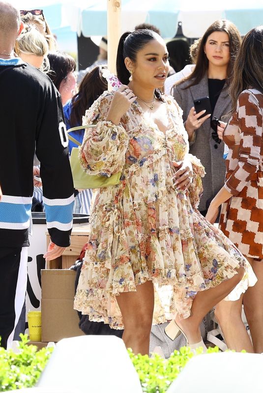 Pregnant VANESSA HUDGENS at a Caliwater Event at The Grove in Los Angeles 03/15/2024