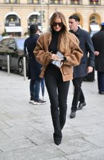 ROSIE HUNTINGTON-WHITELEY Arrives at Rabanne Fashion Show at Paris Fashion Week 02/29/2024
