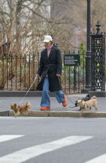 SARAH PAULSON Out with Her Dogs in New York 03/20/2024