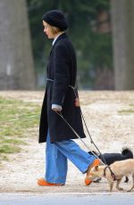 SARAH PAULSON Out with Her Dogs in New York 03/26/2024