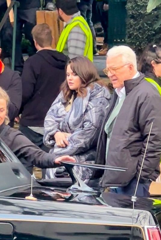 SELENA GOMEZ, Steve Martin and Martin Short on the Set of Only Murders in the Building in Los Angeles 03/03/2024