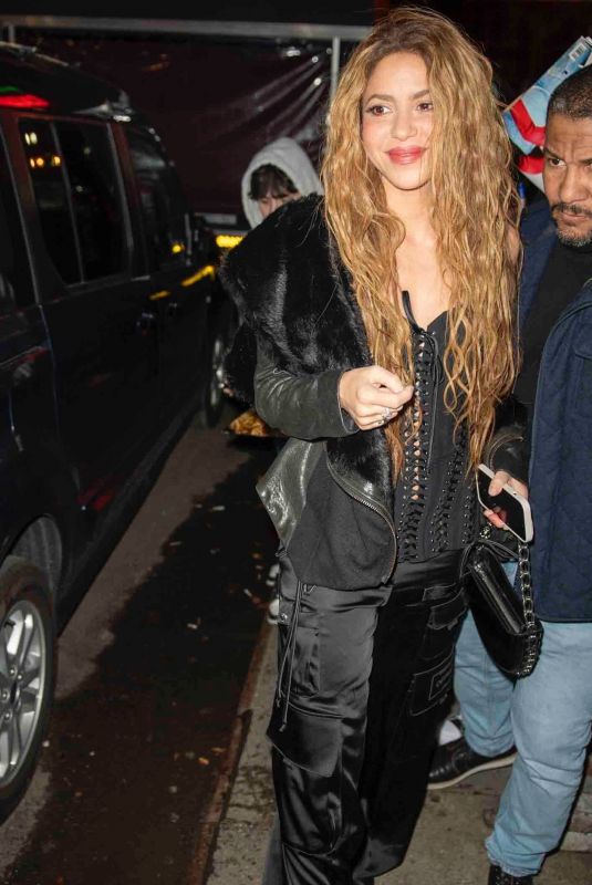 SHAKIRA Leaves Carbone Restaurant in New York 03/30/2024