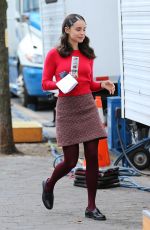 SOFIA CARSON and Sebastian De Souza on the Set of The Life List in New York 03/18/2024