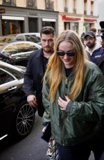 SOPHIE TURNER Arrives at Her Hotel at Paris Fashion Week 03/04/2024