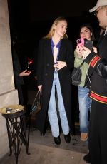 SOPHIE TURNER Leaves Costes in Paris 03/04/2024