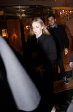 SOPHIE TURNER Out for Dinner Engagement at Paris Fashion Week 03/03/2024