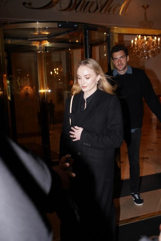 SOPHIE TURNER Out for Dinner Engagement at Paris Fashion Week 03/03/2024