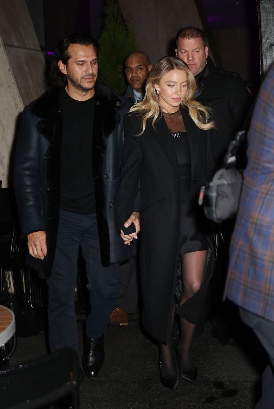 SYDNEY SWEENEY and Jonathan Davino Arrives at SNL After-party in New York 03/02/2024