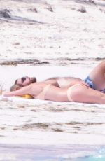 TAYLOR SWIFT in Bikini and Travis Kelce at a Beach in Bahamas 03/21/2024