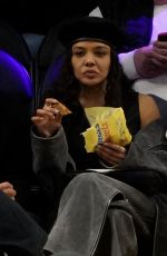 TESSA THOMPSON at LA Lakers vs Sacramento Kings Game at Crypto.com Arena in Los Angeles 03/06/2024