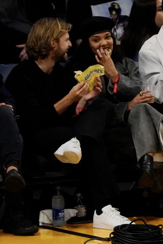 TESSA THOMPSON at LA Lakers vs Sacramento Kings Game at Crypto.com Arena in Los Angeles 03/06/2024