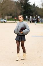 XENIA ADONTS Arrives at Loewe Fashion Show at Paris Fashion Week 03/01/2024