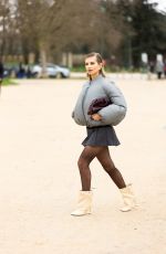 XENIA ADONTS Arrives at Loewe Fashion Show at Paris Fashion Week 03/01/2024