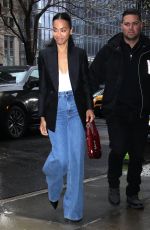 ZOE SALDANA After CBS Mornings Appearance in New York 03/28/2024