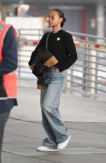 ZOE SALDANA and Marco Perego Arrives at JFK Airport in New York 03/27/2024