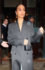 ZOE SALDANA and Marco Perego Arrives at Their Hotel in New York 03/28/2024