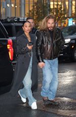 ZOE SALDANA and Marco Perego Arrives at Their Hotel in New York 03/28/2024