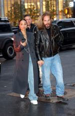 ZOE SALDANA and Marco Perego Arrives at Their Hotel in New York 03/28/2024
