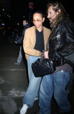 ZOE SALDANA and Marco Perego Night Out in New York 03/27/2024