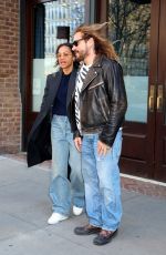 ZOE SALDANA and Marco Perego Out in New York 03/29/2024