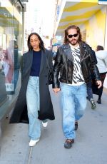 ZOE SALDANA and Marco Perego Out in New York 03/29/2024
