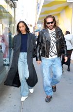 ZOE SALDANA and Marco Perego Out in New York 03/29/2024