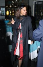 ZOE SALDANA Leaves Caviar Kaspia in Paris 02/29/2024