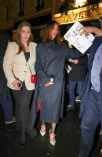 ZOE SALDANA Leaves Caviar Kaspia in Paris 02/29/2024