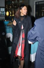 ZOE SALDANA Leaves Caviar Kaspia in Paris 02/29/2024