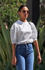 ZOE SALDANA Out for Lunch with Friends at The Honor Bar in Montecito 03/18/2024