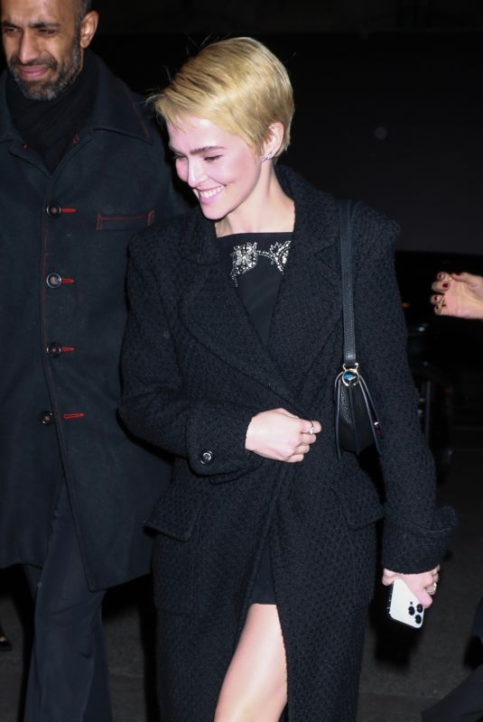 ZOEY DEUTCH Arrives at Costes at Paris Fashion Week 03/04/2024