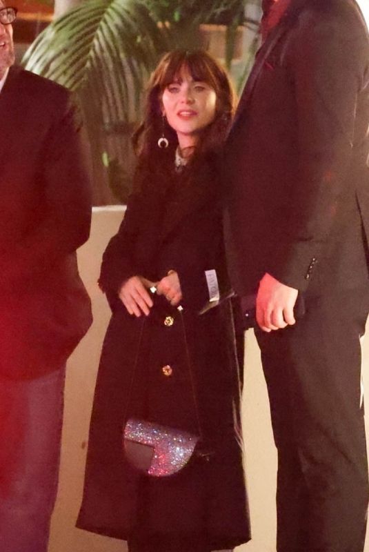 ZOOEY DESCHANEL and Jonathan Scott Leaves a Oscars Pre-Party in Los Angeles 03/08/2024