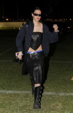 AMELIA HAMLIN in Black Leather on Coachella 04/12/2024