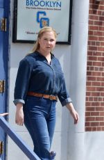 AMY SCHUMER in Double Denim Filming Alpaca in New York 04/22/2024
