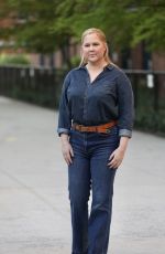 AMY SCHUMER in Double Denim Filming Alpaca in New York 04/22/2024