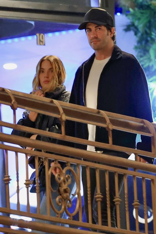 ASHLEY BENSON and Brandon Davis on a Date Night at Sushi Park in West Hollywood 04/24/2024