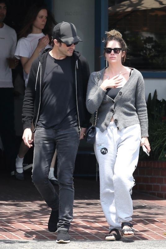 ASHLEY BENSON and Brandon Davis on a Lunch Date in West Hollywood 04/19/2024