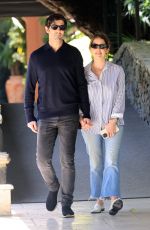 ASHLEY BENSON and Brandon Davis Out for Lunch at Bel Air Hotel 04/07/2024