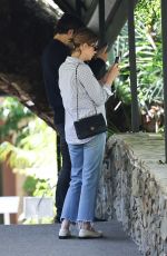 ASHLEY BENSON and Brandon Davis Out for Lunch at Bel Air Hotel 04/07/2024
