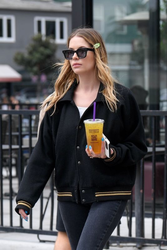 ASHLEY BENSON Out for Iced Tea in Los Angeles 04/25/2024