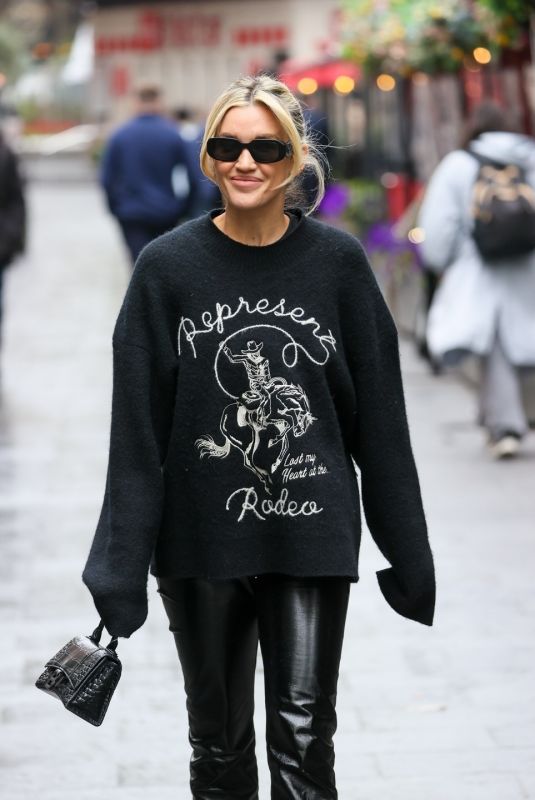 ASHLEY ROBERTS Arrives at Heart Radio Studios in London 04/23/2024