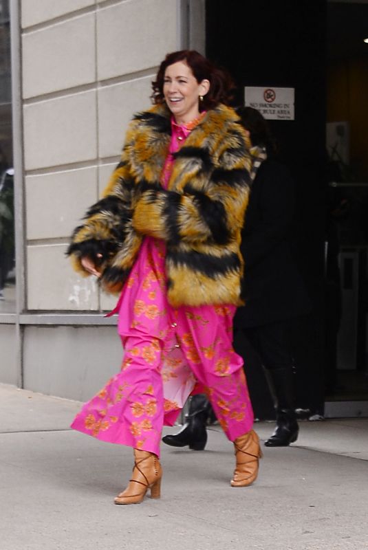 CARRIE PRESTON Leaves CBS Studios in New York 04/04/2024